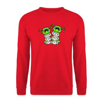 2 Caterpillar Majeur Insulte Lunettes de soleil Équipe - Sweat-shirt Unisexe - rouge - Devant - Alina (178cm) & Michal (187cm)
