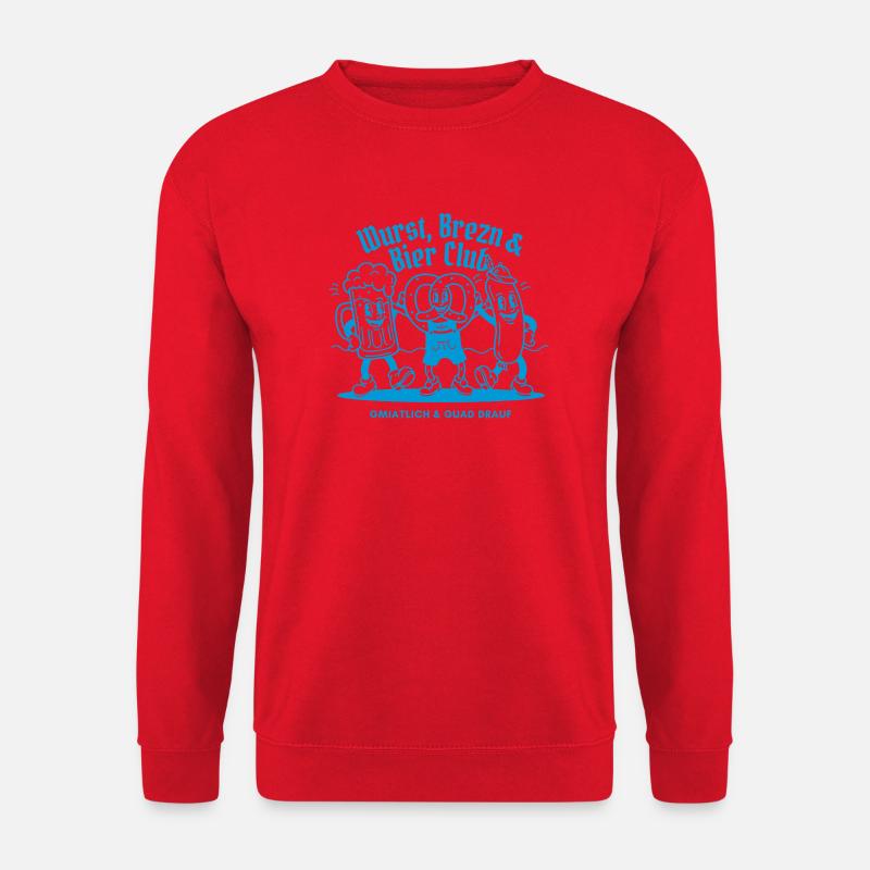 Lustiges Bier- und Wurst-Design - Unisex Pullover - Rot