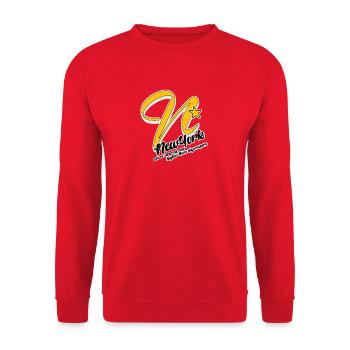 New York City Letter Design - Unisex Pullover - Rot - Vorne - Alina (178cm) & Michal (187cm)