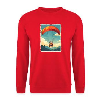 Illustration d'un vol de pizza aventureux - Sweat-shirt Unisexe - rouge - Devant - Alina (178cm) & Michal (187cm)