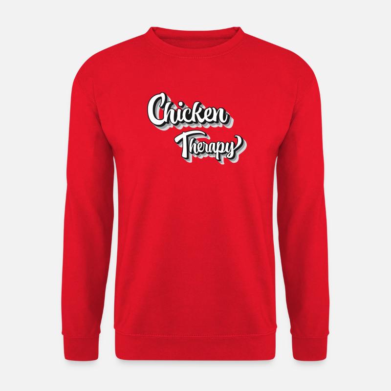 Huhn Therapie Motivational Design - Unisex Pullover - Rot