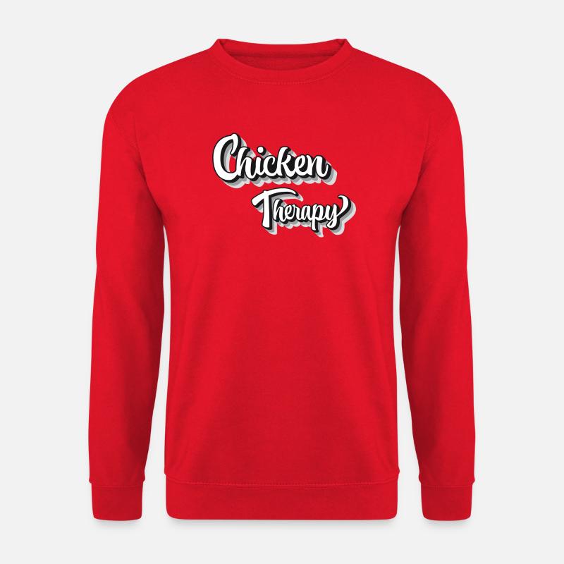 Chicken Therapy Humor Design - Unisex Pullover - Rot