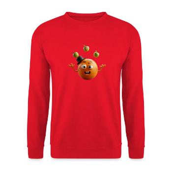Verspieltes Orange - Unisex Pullover - Rot - Vorne - Alina (178cm) & Michal (187cm)