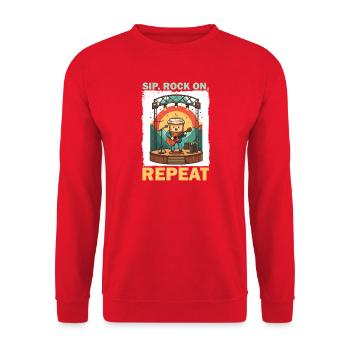 Coffee cup rock concert illustration - Unisex Sweatshirt - red - Front - Alina (178cm) & Michal (187cm)