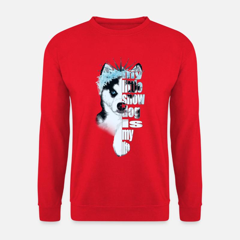 Eisbedeckter Husky mit Spruch - Unisex Sweatshirt - red