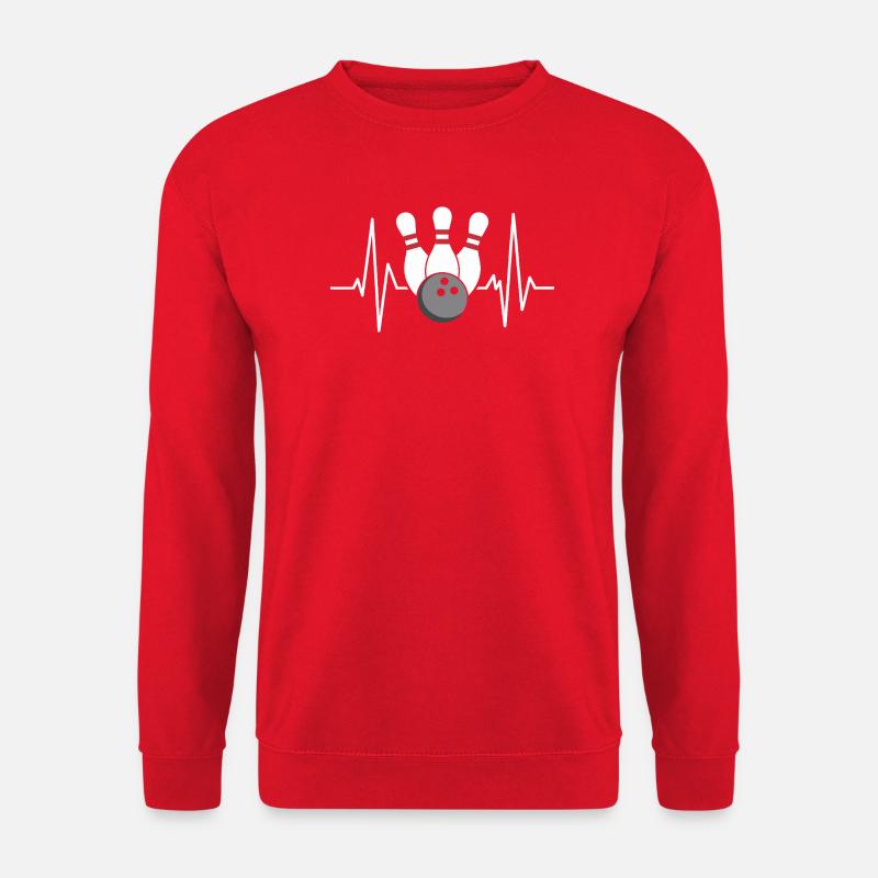 Bowling Ball und Pins - Unisex Pullover - Rot