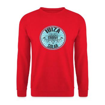 ibiza Groove Solar Logo Design - Unisex Sweatshirt - red - Front - Alina (178cm) & Michal (187cm)