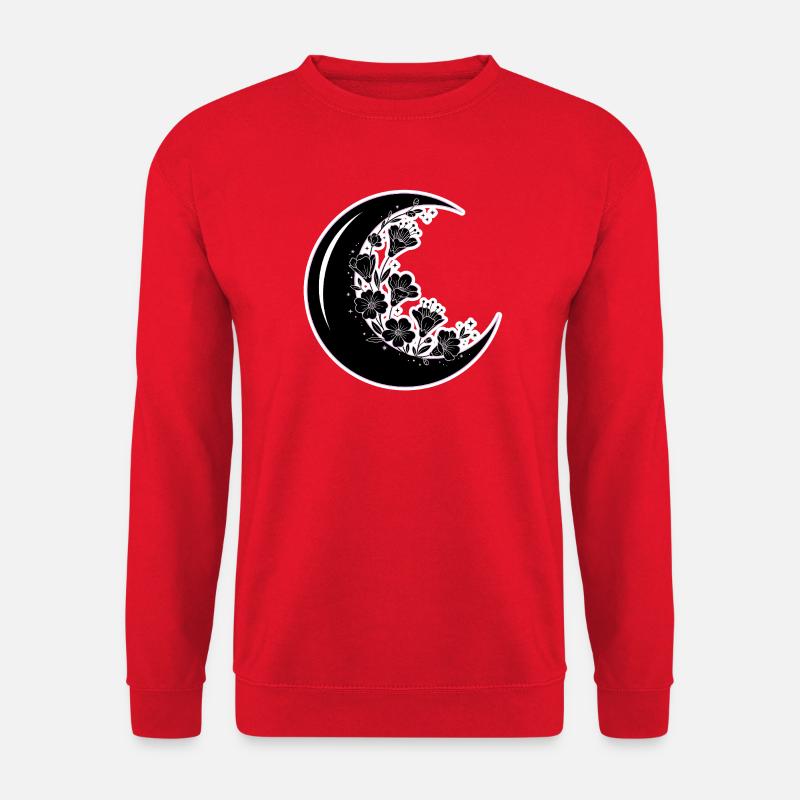 Floral Moon Phase Illustration - Unisex Sweatshirt - red