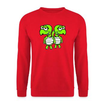 2 turtles friends funny silly embarrassing team - Unisex Sweatshirt - red - Front - Alina (178cm) & Michal (187cm)