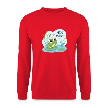 frog lovers - Unisex Sweatshirt - red - Front - Alina (178cm) & Michal (187cm)