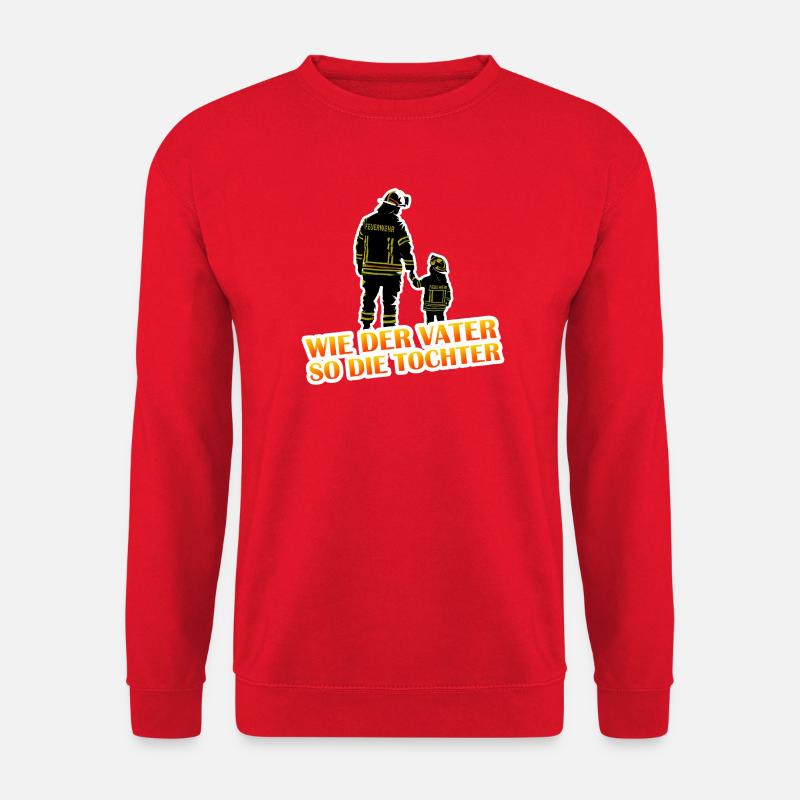 Feuerwehr Vater Tochter - Unisex Pullover - Rot