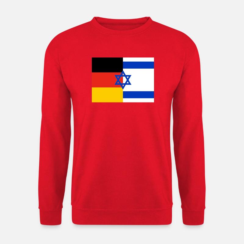 Flagge Deutschland Israel - Unisex Pullover - Rot