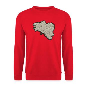 Bretagne Pierre Karte – Bretonische Identität & Stolz - Unisex Pullover - Rot - Vorne - Alina (178cm) & Michal (187cm)