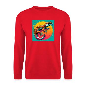 Gecko - Unisex Sweatshirt - red - Front - Alina (178cm) & Michal (187cm)