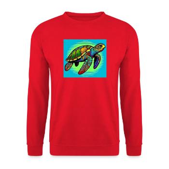 tortue - Sweat-shirt Unisexe - rouge - Devant - Alina (178cm) & Michal (187cm)