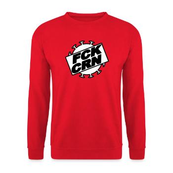 FCK_CRN_1 - Unisex Pullover - Rot - Vorne - Alina (178cm) & Michal (187cm)