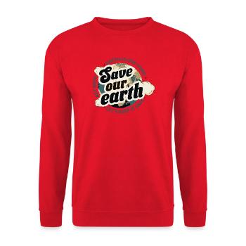 Save our Earth - Unisex Sweatshirt - red - Front - Alina (178cm) & Michal (187cm)