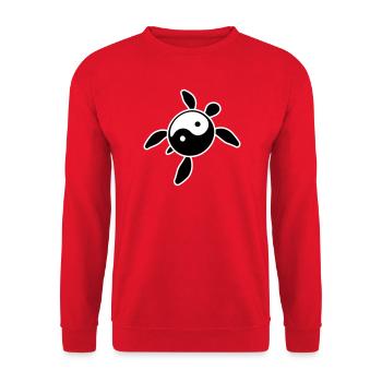 Tortues, Carapace, Yin, Yang, Symbole, Équilibre - Sweat-shirt Unisexe - rouge - Devant - Alina (178cm) & Michal (187cm)