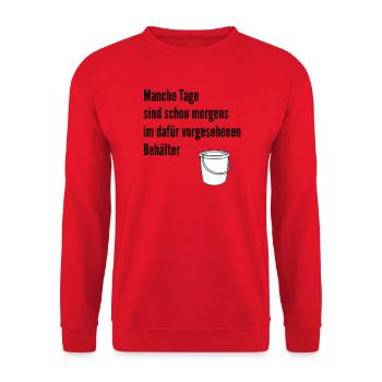 Une journée dans le seau - Sweat-shirt Unisexe - rouge - Devant - Alina (178cm) & Michal (187cm)
