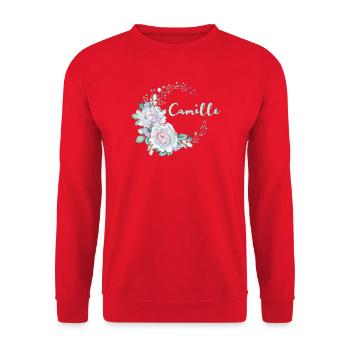 Pour Camille - Sweat-shirt Unisexe - rouge - Devant - Alina (178cm) & Michal (187cm)