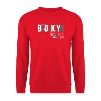 Brooklyn Street Art Urban Design - Unisex Sweatshirt - red - Front - Alina (178cm) & Michal (187cm)