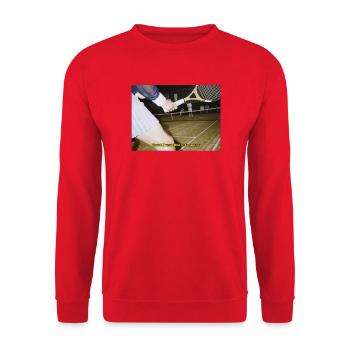 Citation d’humour de match de tennis - Sweat-shirt Unisexe - rouge - Devant - Alina (178cm) & Michal (187cm)