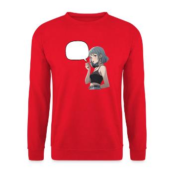 Speech Bubbles Noir Heroine CropTop - Unisex Sweatshirt - red - Front - Alina (178cm) & Michal (187cm)