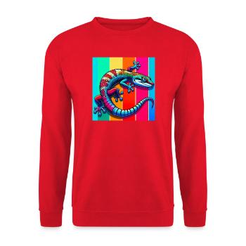 Gecko - Unisex Sweatshirt - red - Front - Alina (178cm) & Michal (187cm)