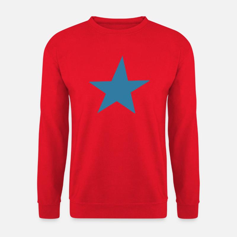 Blauer Stern Illustration - Unisex Pullover - Rot