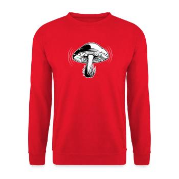 Mystical Forest Mushroom Illustration - Unisex Sweatshirt - red - Front - Alina (178cm) & Michal (187cm)