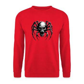 Halloween Monster Spider Skull - Unisex Sweatshirt - red - Front - Alina (178cm) & Michal (187cm)