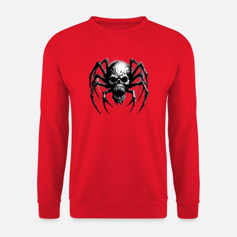 Halloween Monster Spinne Totenkopf - Unisex Pullover - Rot