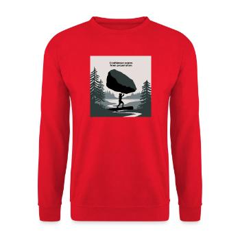 Empowered Balance Nature Success Motivational  - Unisex Sweatshirt - red - Front - Alina (178cm) & Michal (187cm)