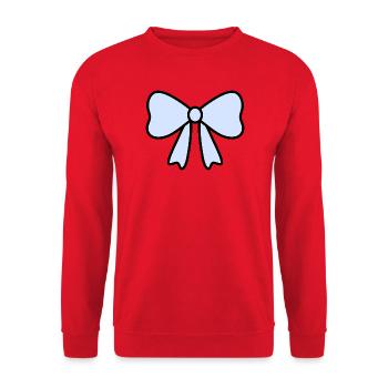 Delicate Light Blue Bow Design - Unisex Sweatshirt - red - Front - Alina (178cm) & Michal (187cm)
