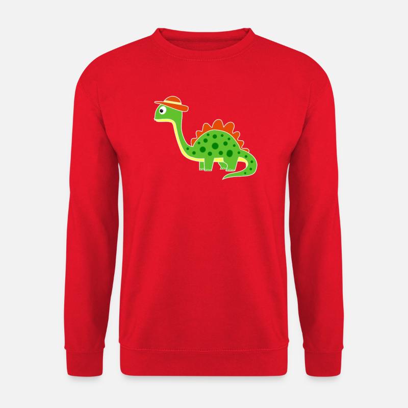 Cute dino with hat - Unisex Sweatshirt - red