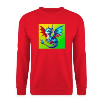 dragon - Unisex Sweatshirt - red - Front - Alina (178cm) & Michal (187cm)