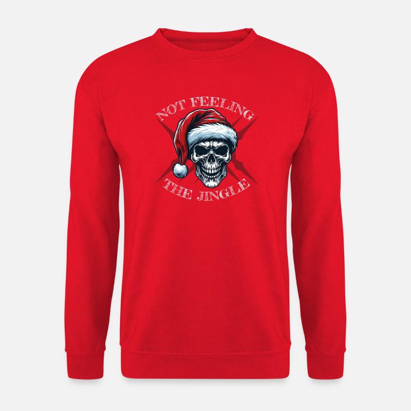 Weihnachtsschädel mit festlichem Hut - Unisex Pullover - Rot