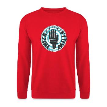 Powerful Ibiza design in graffiti style - Unisex Sweatshirt - red - Front - Alina (178cm) & Michal (187cm)