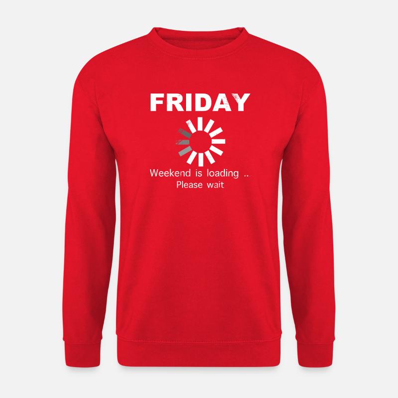 Friday Weekend Loading Saying - Unisex Sweatshirt - red