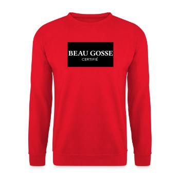 Certified Handsome Kid Logo - Unisex Sweatshirt - red - Front - Alina (178cm) & Michal (187cm)