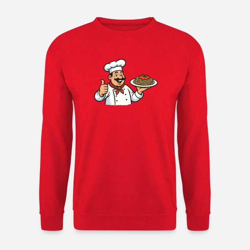 Kochkunst Pasta Illustration - Unisex Pullover - Rot