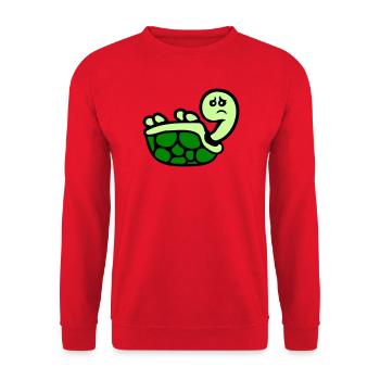 Tortue renversée sur le dos, triste - Sweat-shirt Unisexe - rouge - Devant - Alina (178cm) & Michal (187cm)