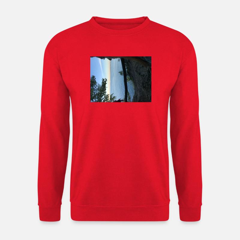 Seeblick bei Sonnenuntergang - Unisex Pullover - Rot