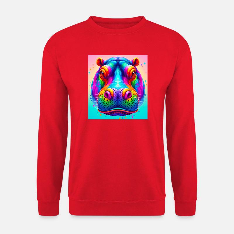 Nilpferd - Unisex Pullover - Rot