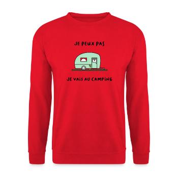 CAMPING. CAMPER. JE PEUX PAS. HUMOUR. VACANCES - Sweat-shirt Unisexe - rouge - Devant - Alina (178cm) & Michal (187cm)