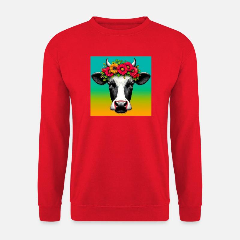 Kuh - Unisex Pullover - Rot