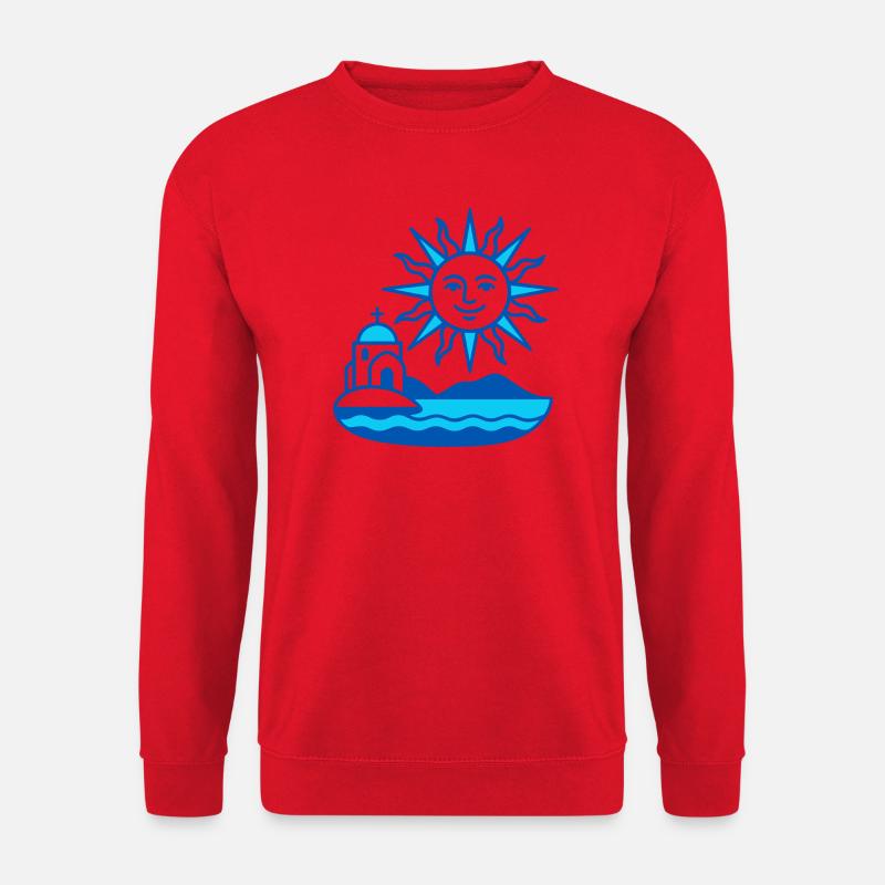 Greece Sun Minimal Art - Unisex Pullover - Rot