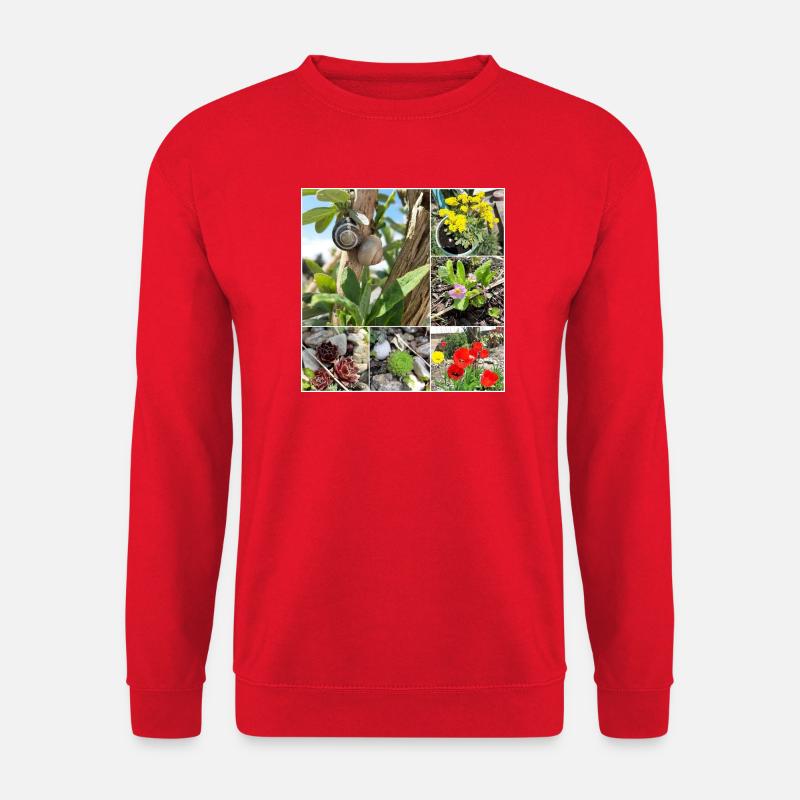 Various garden plants and snails - Unisex Sweatshirt - red