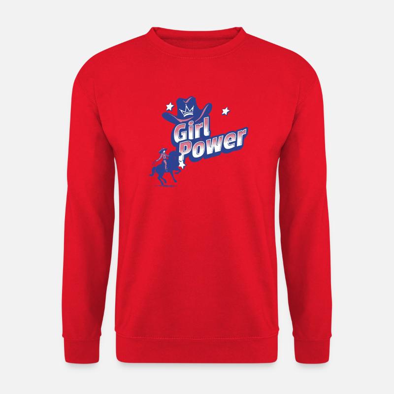 Girl Power - blauer Western - Unisex Pullover - Rot