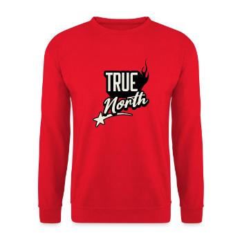 True North Inspirational Typography Design - Unisex Sweatshirt - red - Front - Alina (178cm) & Michal (187cm)